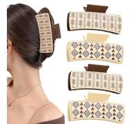 Western Claw Clips, Non Slip Pu Leather Jaw, 4.13x1.97 Inches, Strong Grip Catch, Stylish Design, Durable Clips Women, Hair Accessories for Long Hair (Multicolor)