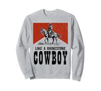 Western Country en Estilo Vintage como un Vaquero con Diamantes de imitación a Caballo Sudadera