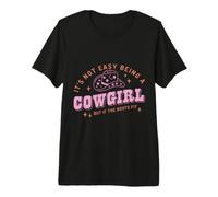 Western Country It's Not Easy Being A Cowgirl - Sombrero Floral Camiseta Premium