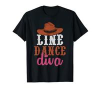 Western Country Line Bailarina Mujeres Niñas Diva Line Dance Camiseta
