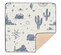 Western Cowboy Boho Cactus Dream Catcher Small Western Town - Tapete grande y elegante para gimnasio y actividades para el suelo, tapete portátil de entretenimiento para bebés, niños pequeños, 50 x 50