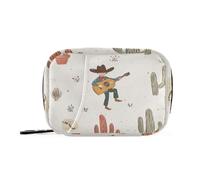 Western Cowboy Boho Cactus Wilderness Bolsas medicinales con compartimentos desmontables, organizador reutilizable de píldoras 2 veces al día para bolso
