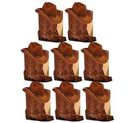 Western Cowboy Boot Flower Boxes Set Of 8 | Paper, 12x20x25cm, Brown Or Pink | Party Favor Centerpiece | Rustic Decor For Birthday, Shower, Wedding