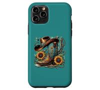 Western Cowboy Boot Herradura Girasol Cuerda Cowgirl Boot Carcasa para iPhone 11 Pro