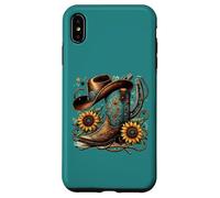 Western Cowboy Boot Herradura Girasol Cuerda Cowgirl Boot Carcasa para iPhone XS MAX