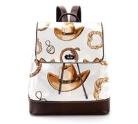 Western Cowboy Boots and Hats in Desert - Mini mochila de piel sintética para mujer, mochila escolar, Multicolor 05, 27x12.3x32cm