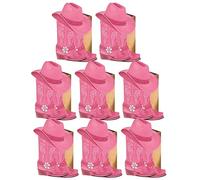 Western Cowboy Boots Flower Boxes - Paper, 4.72x7.87x9.84in 8-Piece Western Cowboy Style Party Decor | Boot-Shaped Paper Flower Vase Centerpiece For Birthday, Ranch House, Entryway, Patio