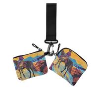 Western Cowboy - Carteras para mujer, tarjetero, delgado, portátil, monedero, monedero, con correa de muñeca, 2 piezas, Western Cowboy, 1 size, Casual