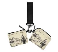 Western Cowboy Cattle Drive - Cartera para mujer, monedero de gran capacidad con correa de muñeca para mujer, 2 paquetes, Western Cowboy Cattle Drive, 1 size, Arte impreso