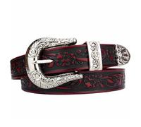 Western-Cowboy-Cinturones De Cuero Para Mujeres Y Hombres Cinturones Occidentales De Cuero Vintage Con Hebilla Grabado Para Jeans Pantalones Vestidos,Marrón,105CM/41.3''