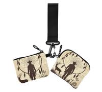 Western Cowboy Dream Catchers - Cartera para mujer, tarjetero, delgado, plano, organizador de tarjetas de crédito con bolsillo con cremallera para mujer, 2 paquetes, Atrapasueños de vaquero occidental