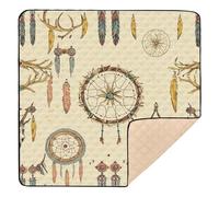 Western Cowboy Dream Catchers Deer Skulls - Tapete grande y elegante para gimnasio y actividades para el suelo, 1 pieza, para bebés, niños pequeños, 50 x 50 pulgadas