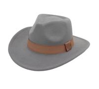 Western Cowboy Felt Hat, Suitable for Men and Women, Classic Knight Hat, Suitable for Daily Wear、Cowboy Theme Activities(Grey)