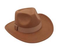 Western Cowboy Felt Hat, Suitable for Men and Women, Classic Knight Hat, Suitable for Daily Wear、Cowboy Theme Activities(Camel)