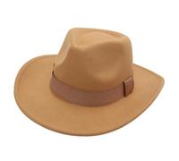 Western Cowboy Felt Hat, Suitable for Men and Women, Classic Knight Hat, Suitable for Daily Wear、Cowboy Theme Activities(Khaki)