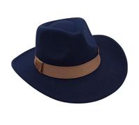 Western Cowboy Felt Hat, Suitable for Men and Women, Classic Knight Hat, Suitable for Daily Wear、Cowboy Theme Activities(Navy Blue)