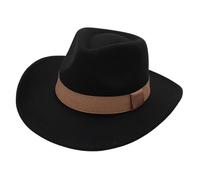 Western Cowboy Felt Hat, Suitable for Men and Women, Classic Knight Hat, Suitable for Daily Wear、Cowboy Theme Activities(Black)