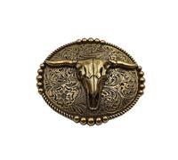 Western Cowboy Rodeo Bull - Hebilla de cinturón de bronce