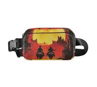 Western Cowboy Setting Sun - Bonita bolsa cruzada para mujeres y hombres, impermeable, para viajes, gimnasio, trabajo, Western Cowboys Canyon Sunset, 1 size