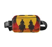 Western Cowboy Setting Sun - Bonita bolsa cruzada para mujeres y hombres, impermeable, para viajes, gimnasio, trabajo, Western Cowboy Sunset Red, 1 size