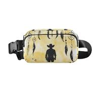 Western Cowboy Setting Sun - Bonita bolsa cruzada para mujeres y hombres, impermeable, para viajes, gimnasio, trabajo, Western Cowboy Dream Catchers Tribal Boho Snakes Amarillo, 1 size