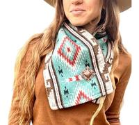 Western Cowboy Warm Neck Hood,Fall Winter Plush Thickened Neck Scarf,Outdoor Women's Neck Warmer with Snap Closure (Blue)