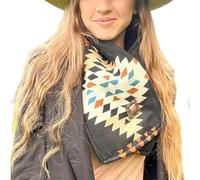 Western Cowboy Warm Neck Hood,Fall Winter Plush Thickened Neck Scarf,Outdoor Women's Neck Warmer with Snap Closure (Dark Gray)