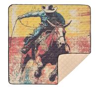 Western Cowboy Wild West - Tapete acolchado suave para gimnasio y actividades para el suelo, 1 pieza, para bebés y niños pequeños, 50 x 50 pulgadas