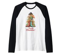 Western Cowboys, Howdy Navidad y árbol, Botas de Vaquero Camiseta Manga Raglan