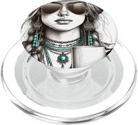 Western Cowgirl and Coffee Wild West Cowgirls PopSockets PopGrip para MagSafe