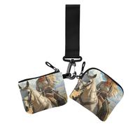 Western Cowgirl - Hermosos monederos para mujer, tarjeteros, delgados, desmontables, con cremallera, con correa de muñeca, 2 unidades, Hermosa vaquera occidental, 1 size, Arte impreso