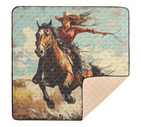 Western Cowgirl Wild West - Tapete suave y grueso para gimnasio y actividades para interiores y exteriores, ligero, para bebés, bebés, niños pequeños, 50 x 50 pulgadas