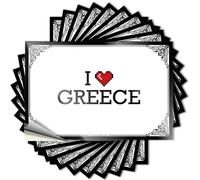 Western Decals Bottle | I Love Greece Cozy Standing Sticker Pack (6 x 9 cm)