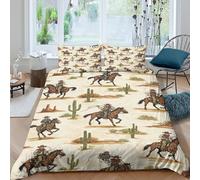 Western Desert Scene Funda Edredon Juego de Ropa de Cama de 3 Piezas Impresión 3D Cierre de del Oeste Desert Escena Funda de Edredón Funda de Almohada a Juego Transpirable Lavables for Adultos