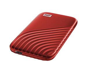 Western Digital WD My Passport SSD 500GB - tecnología NVMe, USB-C, velocidad de lectura hasta 1050MB/s & de escritura hasta 1000MB/s, Rojo
