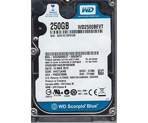 Western Digital WD2500BEVT-00S2MT0, DCM HHCTJANB, 250GB SATA 2.5 Disco Duro