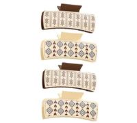 Western Hair Clips, 4X Non-Slip PU Leather Jaw Clips, Non-Slip Hair Jaw Clips, Big Clips for Women, Strong Grip Hair Catch, Hair Accessories for Long Hair, Elegant Hair Clips for Daily Use