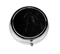 Western Horse, este pequeño pastillero redondo impreso es un organizador portátil de píldoras y vitaminas, perfecto para bolsillos, bolsos y viajes.