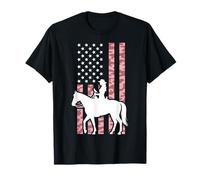 Western Horse Girl American Flag Cowgirl Patriotic USA Rodeo Camiseta
