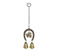 Western Horse Wind Chimes Decor - Horseshoe Iron Bell Ornament, Metal Wind Chime Spinner | Horse Shoe Hanging Decoration for Garden Outside Indoor Home Christmas Wall Yard Patio, Gift