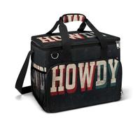 Western Howdy - Bolsa térmica para camping, estilo vintage, aislante, portátil, a prueba de fugas, con correa para el hombro