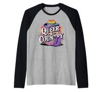 Western LGBTQ Queer and Country Rainbow Pride Camiseta Manga Raglan