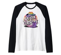 Western LGBTQ Queer and Country Rainbow Pride Camiseta Manga Raglan
