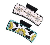 Western Print Hair Clips, Leather Hair Claw, Square Hair Clip, Hair Claw Clip, Multi Purpose Hair Clip, Hair Accessories For Work, Travel Hair Clip, Hair Claw, Hair Clip For Dating