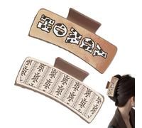 Western Print Hair Clips, Square Hair Claw Clip, Strong Hold Jaw Clip, Western Cowboy Hair Clip, for Parties, Datings, Night Out, Daily Use, Work, Travel (PU Leather, ABS)