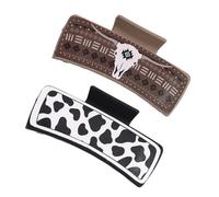 Western Print Hair Clips, Square Hair Fixed Claw Clip, Cowboy Design Strong Hold Jaw Clips for Parties, Datings, Night Out, Daily Use, Work, Travel, Stylish Western Hair Accessories
