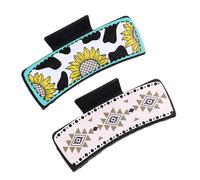 Western Print Hair Clips, Square Hair Fixed Claw Clip, Cowboy Design Strong Hold Jaw Clips for Parties, Datings, Night Out, Daily Use, Work, Travel, Stylish Western Hair Accessories
