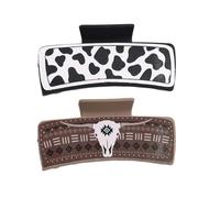 Western Print Hair Clips, Square Hair Fixed Claw Clip, Western Cowboy Hair Clips, Classic Western Design Hair Clips, Strong Hold Jaw Clips, Hair Clips for Parties, Hair Clips for Night Out, Western Pr