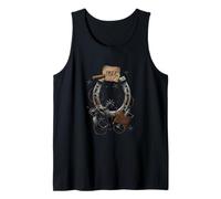 Western Revolver Stars Alambre de púas Vintage Cowboy Americana Camiseta sin Mangas