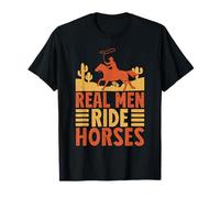 Western Rider Real Men Ride Horses Cowgirl Rodeo Camiseta
